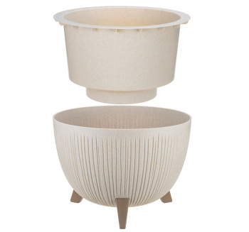 Кашпо пластм. "Петалис" 12л d верха 350мм h255мм со вставкой Беж. мрамор М3255 ("М-Пластика") *1/3 Кашпо пластм. "Петалис" 12л d верха 350мм h255мм со вставкой Беж. мрамор М3255 ("М-Пластика") *1/3