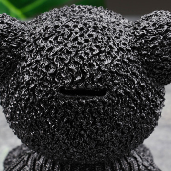 Копилка "Мишка в кофте" черная, золотая, 19 см 9535352