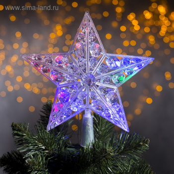 Верхушка на елку Luazon Lighting «Звезда белая», 22х22см, 15 LED, мульти Верхушка на елку Luazon Lighting «Звезда белая», 22х22см, 15 LED, мульти