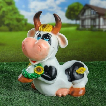 Садовая фигура "Корова с цветами" 30х34см 4855592 Садовая фигура "Корова с цветами" 30х34см 4855592