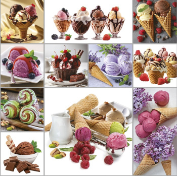 Клеёнка на нетканой основе "Мажор" "Мороженое" шир.1,35м 653/0 "Колорит" *20