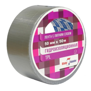 Лента клейкая армированная 50мм х 50м Гидроизоляц. Серый TPL550S "Klebebender" *1/6/36