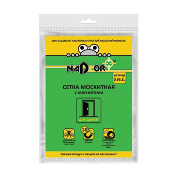 Сетка москитная на Двери белая с магнитами 1*2,1м пакет Nadzor MSN020MPW *5/20 Сетка москитная на Двери белая с магнитами 1*2,1м пакет Nadzor MSN020MPW *5/20