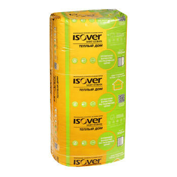 Утеплитель ISOVER Теплый дом Плита, 100 мм, 7 плит, 5 м²