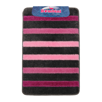 Коврик д/ванной Bombini "Silver" Комплект:(50см х 80см)+д/туалета Розовый SLV 02 *1/25