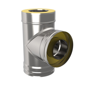 Тройник 90* d.120, нержавейка 0,5мм AISI 430  h=300мм GS *1/8