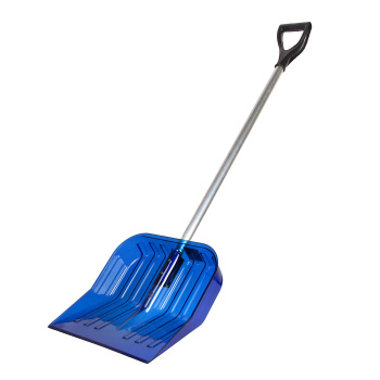 Лопата снегоуб поликарбонат 430х420 метал. с черенком и V-ручк. Синяя М8833 *3