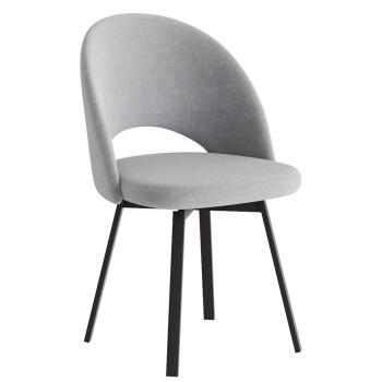 Стул АВИНЬОН 460x570xh920 Парма 1013 Серый+металл.каркас рилли Черный*4