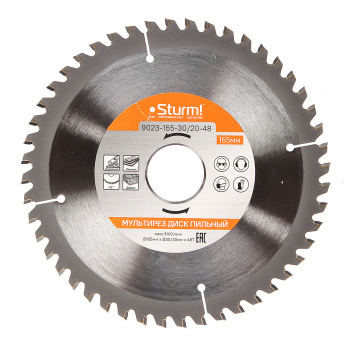 Диск пильный 165*30/20мм 48 зубьев Мульти рез (9023-165-30/20-48) Sturm *1/10/50 Диск пильный 165*30/20мм 48 зубьев Мульти рез (9023-165-30/20-48) Sturm *1/10/50