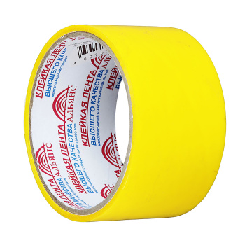 яяяЛента клейкая цветная 48мм х 16м  ЖЕЛТЫЙ АЛЬЯНС   *6/36