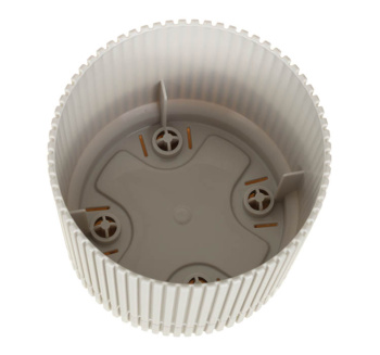 Кашпо пластм. "Стрип" 0,6л d верха 110мм h100мм с поддоном Кремовый М3245 ("М-Пластика") *1/18