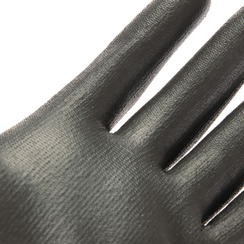 Перчатки рабочие полиэстер, с полиуритановым обливом, Черные, р-р 8(M) PR-PU052 "Fiberon" *1/12/120 Перчатки рабочие полиэстер, с полиуритановым обливом, Черные, р-р 8(M) PR-PU052 "Fiberon" *1/12/120