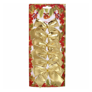 Бант на ёлку "Золотой шик" 9*7см (набор 6шт)