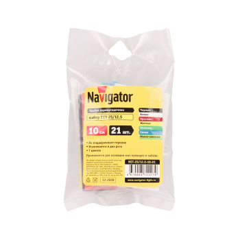 Трубка термоусаживаемая набор 25/12,5 (7цв по 3шт 100мм) Navigator 71127 *1/40/240