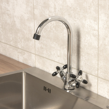 Смеситель для кухни Эверест В59-071F высокий излив (черный) *1/10