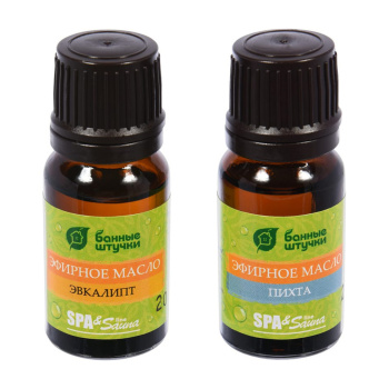 Набор эфирных масел "эвкалипт и пихта" 2 масла по 10 мл в блистере в форме капли/ 20