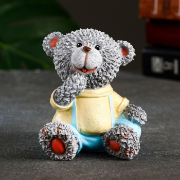 Копилка "Мишка Энди сидит" серый, 9х10х11см 9405750