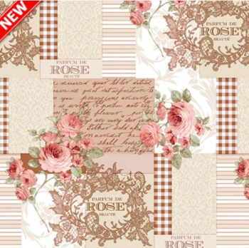 Клеёнка на нетканой основе "Dekorama" "Parfum de ROSE" на бежевом шир.1,4м 195A *20