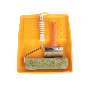 Набор для фасадов: Кюветка 340*370мм +валик полиакрил 240мм +кисть натур. щетина 25*120мм Акор *1/10