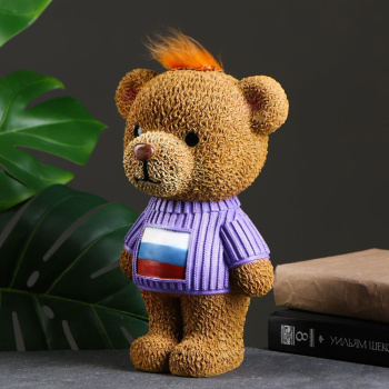 Копилка "Плюшевый мишка в свитере" флаг 15х18х28см  3865155
