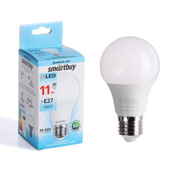 Лампа светодиодная Smartbuy, Е27, груша, 11 Вт, 880 Лм, 4000 К, нейтральный белый