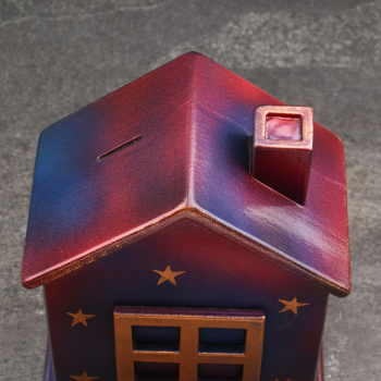 Копилка "Дом" синий космос, звезды, 21 см 9535367