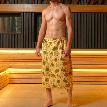 Полотенце килт вафельное 75*150см С легким паром, с рисунком 160г/м2 Доляна *1