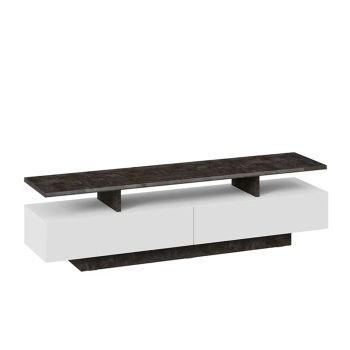 Тумба под ТВ Монтана 1600х426хh386 (Белый, Ателье темный глянец)*1