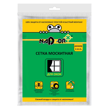 Москитная сетка на окно Nadzor, 1.5х1.5 м, с клейкой лентой, белая Москитная сетка на окно Nadzor, 1.5х1.5 м, с клейкой лентой, белая