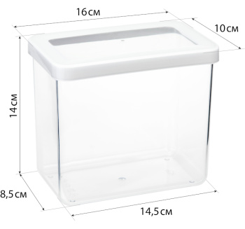 Банка для продуктов пластм. "Степ" 1,7л 160х100x140мм М1297 ("М-Пластика") *1/10