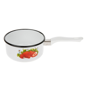 Кастрюля эмалированная 0,6л d120мм Дл.пл.ручка, крышка с пл.р., с Деколью С-1605П/4 *1/6 Кастрюля эмалированная 0,6л d120мм Дл.пл.ручка, крышка с пл.р., с Деколью С-1605П/4 *1/6