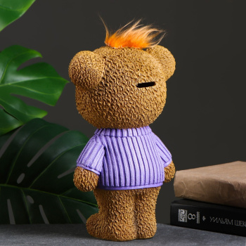 Копилка "Плюшевый мишка в свитере" флаг 15х18х28см  3865155