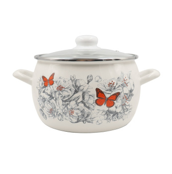 Кастрюля эмалированная 2,0л d160мм Ст.крышка с пл.р., обод нерж., с Деколью С-4210САП2/4 *1/8 Кастрюля эмалированная 2,0л d160мм Ст.крышка с пл.р., обод нерж., с Деколью С-4210САП2/4 *1/8