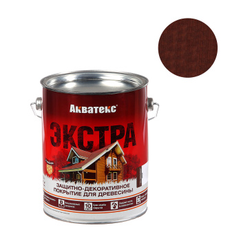 Защитно-декоративное покрытие 2.7 л для древесины АКВАТЕКС ЭКСТРА, алкидное, орех
