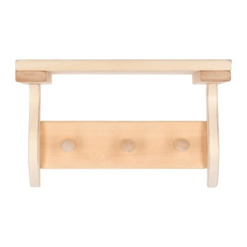 Полка с вешалкой, 3 рожка, 29х18х14 см, липа "Банные штучки"/4