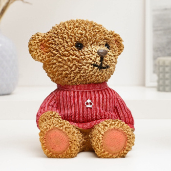 Копилка "Мишка в розовом свитере" 12х13х17см  4047911