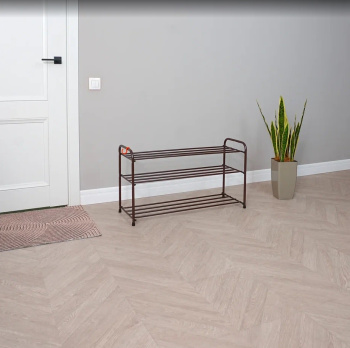 Этажерка "обувница" металл. "Альфа 33" 3полки, ш.0,87м, в.0,4м, гл.0,3м Коричн. ПДОА33 КОР "ЗМИ"*1