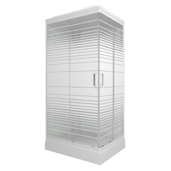 Кабина душевая 120*80*228 Квадро NEW А поддон прямоугольный низкий белый, стекло Полосы, (8уп) Кабина душевая 120*80*228 Квадро NEW А поддон прямоугольный низкий белый, стекло Полосы, (8уп)