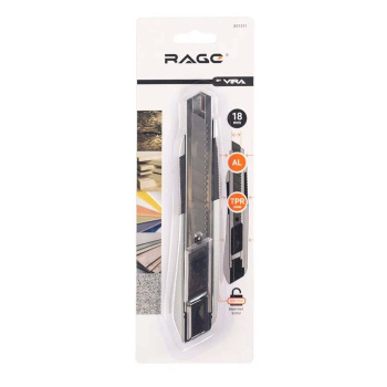 Нож сегмент., металлический корпус Auto lock 18 мм RAGE by VIRA