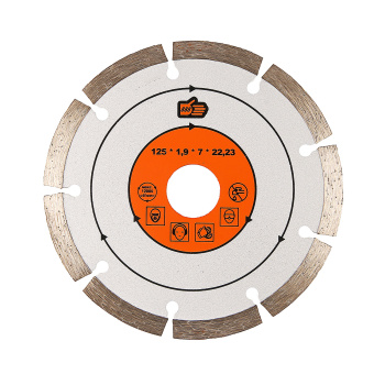 Диск алмазный 125*22,23*1,9мм сегментный по бетону/камню (6881020) "888" *1/50/100