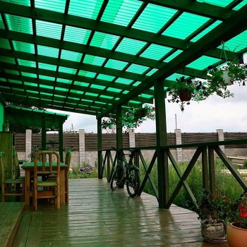 Поликарбонат 0.8 мм профилированный С-8-У стандарт, 1.05х2 м, зеленый