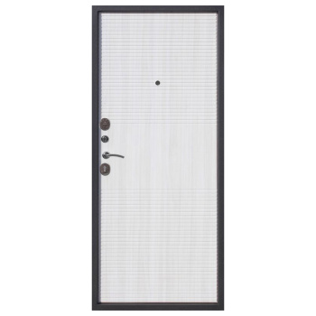 Дверь входная Ferroni Гарда, 2050х860х75 мм, левая, черный муар/белый ясень