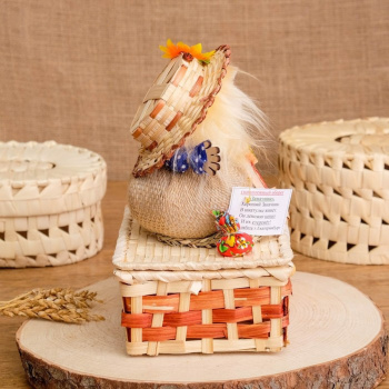 Оберег - шкатулка «Домовой», на сундучке, 12х17х19 см, микс 250934