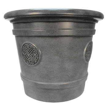 Кашпо пластм. "Medallion" эффект "камня" 80л d верха 600мм h490мм Графит 80-8Е*1
