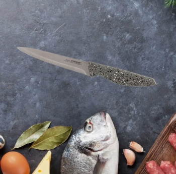 Нож кухонный ATTRIBUTE  пл.р. Stone универсальный дл.лезв.13см AKS114 блистер *1/6/72