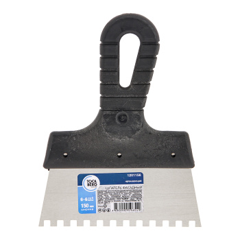 Шпатель фасадный нерж.сталь зубчат 150мм пласт.руч 6*6мм T4P(арт.1201156) *1/10/60 Шпатель фасадный нерж.сталь зубчат 150мм пласт.руч 6*6мм T4P(арт.1201156) *1/10/60