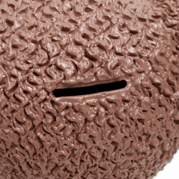 Копилка "Мишка в кофте с сердцем" коричневая, бронзовая, 19 см 9535351