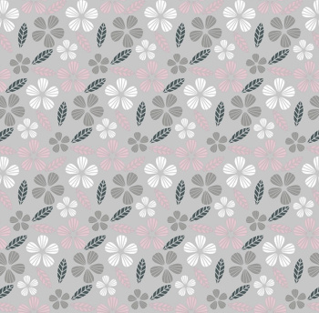 Клеёнка на нетканой основе "Мажор" "Цветочки, лепестки" роз.-сер.-бел. ш.1,35м 596/34 "Колорит" *20