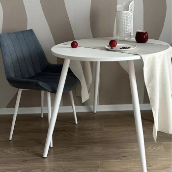 Кресло НЕАПОЛЬ-лайт, 430x550xh880 велюр КОНФЕТТИ сильвер+металл.каркас ДИАМЕТР трубы 25 мм БЕЛЫЙ *4